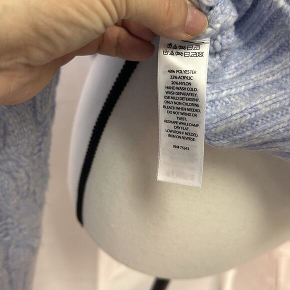 Sincerely Jules Cozy Light Blue Sweater Quarter Zip Cropped Length - Picture 10 of 10